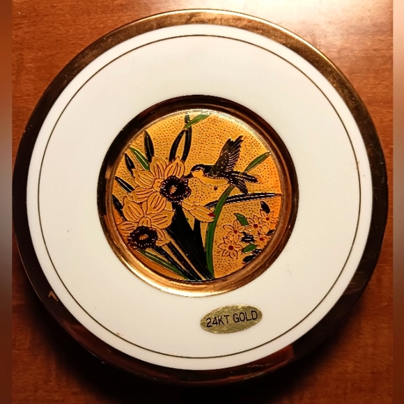 The Art of Cloisonne 24k Gold Edged Vintage saucer - Picture 1 of 3